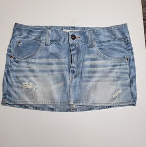 Abercrombie & Fitch Blue Striped Denim Skirt
